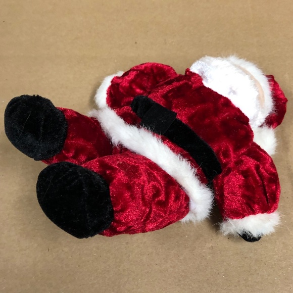 Velvet Plush & fur Santa Claus Doll 8" long, sitting, New in package Vintage - Picture 5 of 6